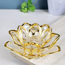 Lotus Shape LED Diya | Decorative Crystal Lotus Light for Home, Temple & Festivals