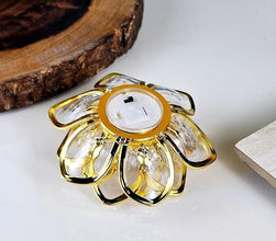 Lotus Shape LED Diya | Decorative Crystal Lotus Light for Home, Temple & Festivals